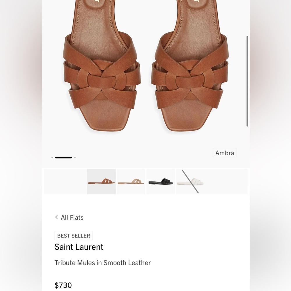 Saint Laurent Tribute Mules in Smooth Leather - Picture 11 of 11